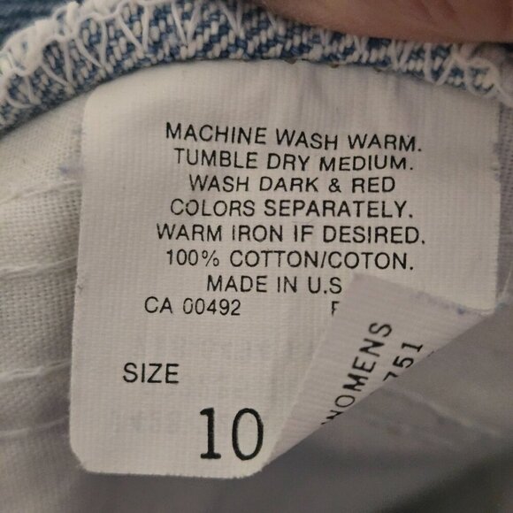 L.L. Bean Vintage 90s Acid Wash 100% Cotton Barrel Jeans Size 10 - Picture 6 of 6